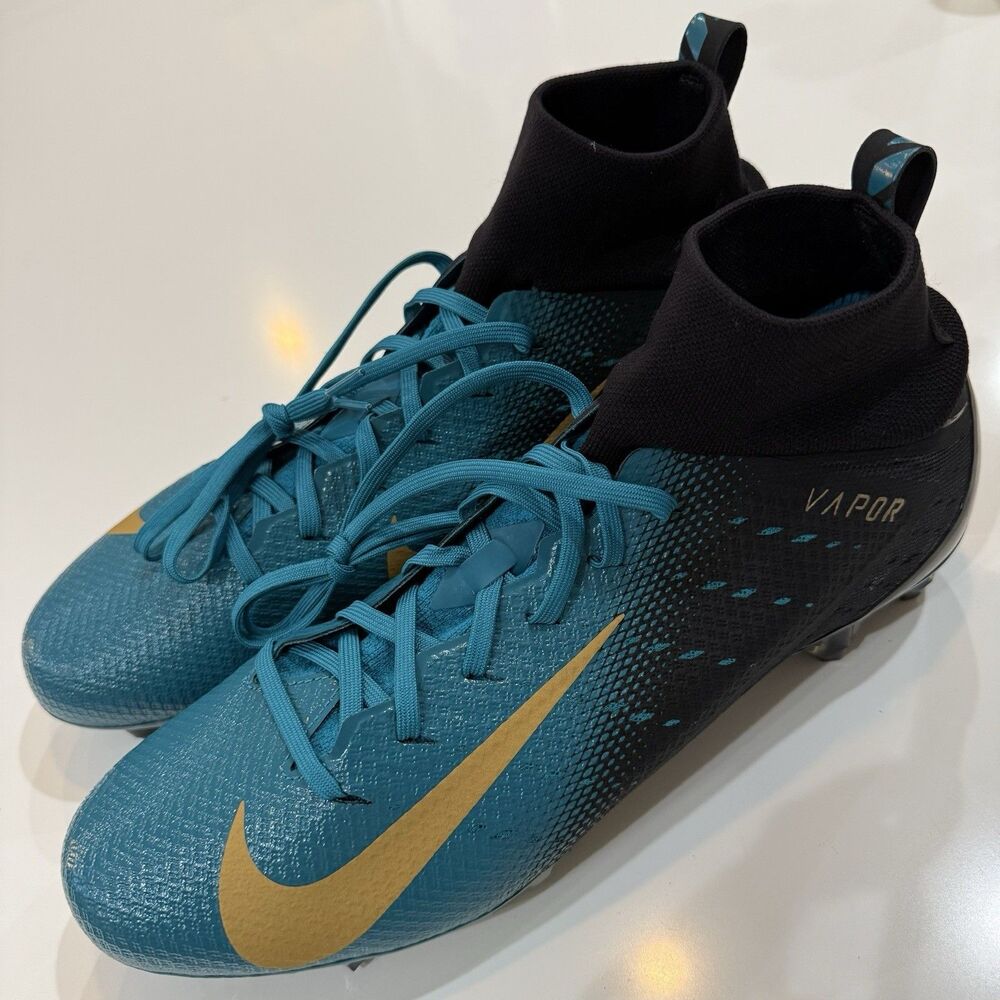 Nike Vapor Untouchable Pro 3 Football Cleats Men's Size 13 Blue/Green Gold Black